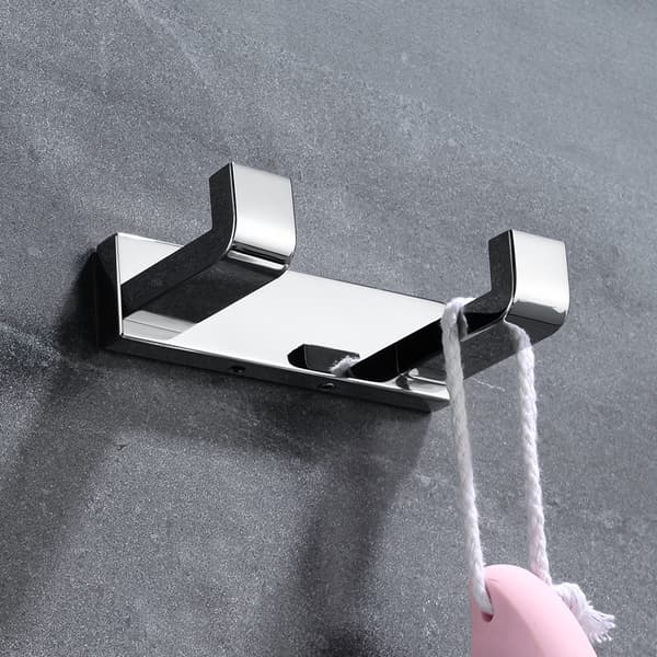 Chrome Double HookWall-mounted double towel hook in polished chromeSirius double coat hook, chrome