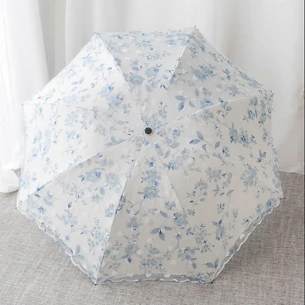 Solparaply Spids Dobbeltlags Anti-UV Parasol (Blå)