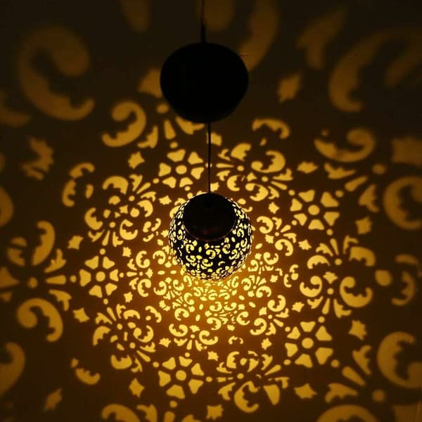 Solcelleopladet energisensorstyret LED-lanterne Hængende udendørs lampe olivengrønt formdesign