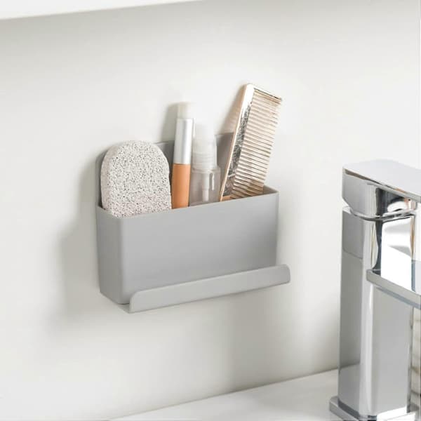 2 Pieces Self-Adhesive Remote Control Storage Box, Wall-Mounted Organizer Box, Damage-Free Wall Phone Holder, for Remote Control, Mobile Phone, [DB]
