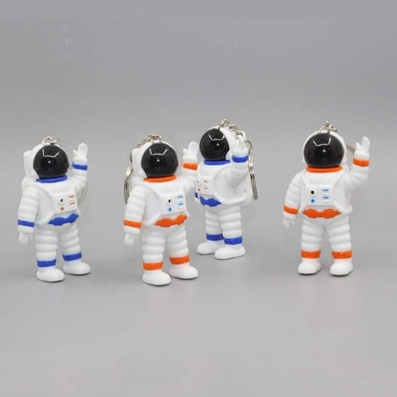 2 stk Astronaut LED Nøgleringe Lysende Nøglering Musik Lyd Bilnøgle