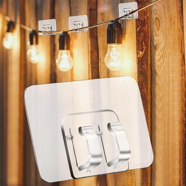 Outdoor String Light Hooks: 50 Pack Light Clips