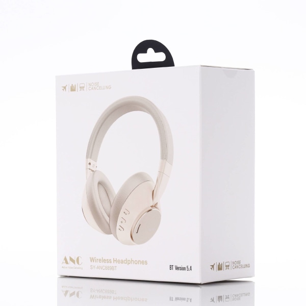 Brusreducerande roterbar hopfällbar Bluetooth aktiv brusreducerande headset SY-ANC889-beige