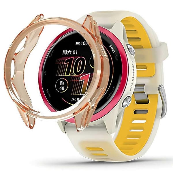 Compatible with Garmin Forerunner 570 42mm Protective Watch Case TPU Hollow Shell Transparent Transparent