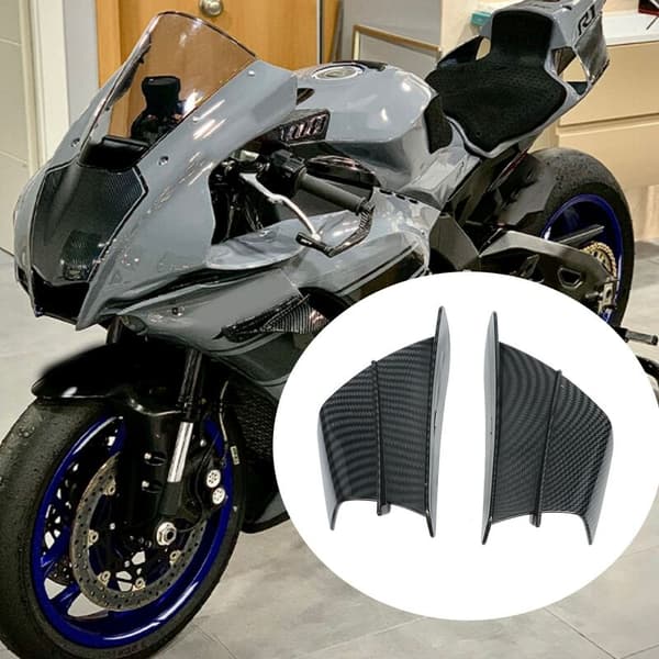 1 par motorcykel aerodynamiske vinger kulfiber stil sidepaneler winglets universel pasform