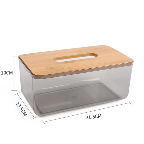 1 st Tissuehållare, Tissuebox Cover Trä Transparent Servett