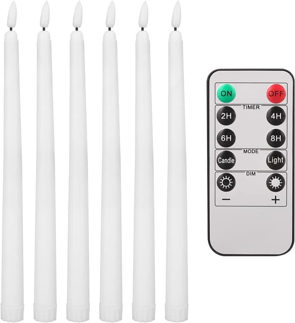 Teynewer 6-pack LED Fairy Lights with Remote Control - 28cm Warm White Battery Candles-FA-