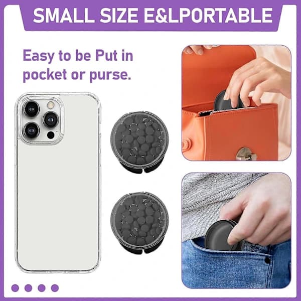 Small Pill Box, Cute Pill Container Portable for Pocket Handbag Daily Round Mini Storage Container Earphone Case 4-pack (4pcs-Black)