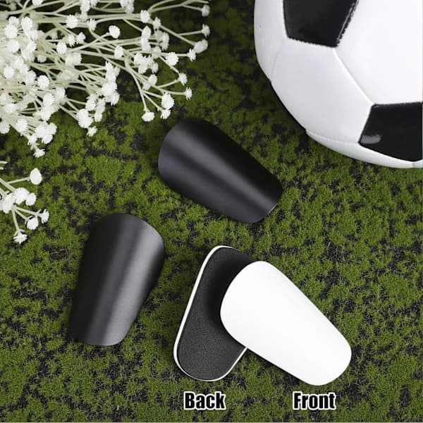 Mini Fotboll Benskydd 2-pack, Svart & Vit, Extra Små Skydd för Barn