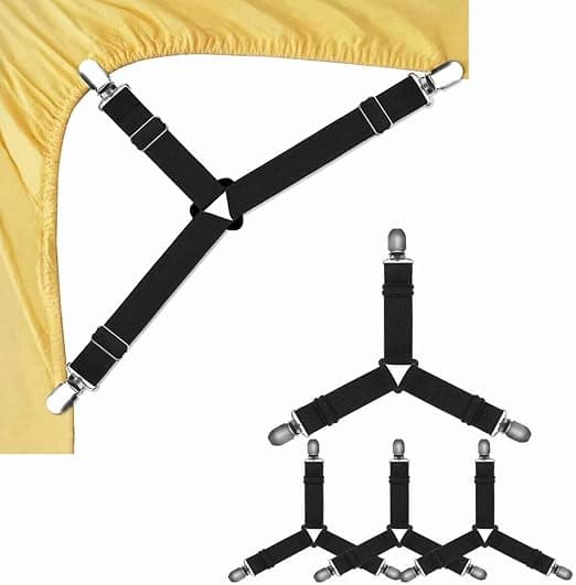 4-Piece Adjustable Sheet Straps, Sheet Straps for Mattress Covers