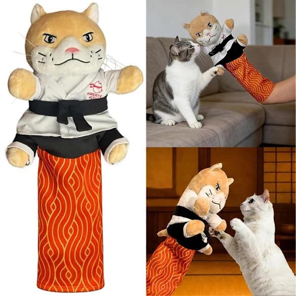 Katt Karate Kitty Brydehandske - Interaktiv hånddukke-legetøj, blødt og sikkert kattelegetøj