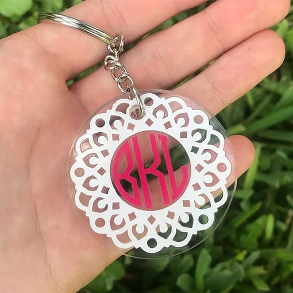 Empty Acrylic Keychains, 30 Pieces 2 Inch Diameter Round Acrylic Transparent Discs, 30 Metal Split Key Rings
