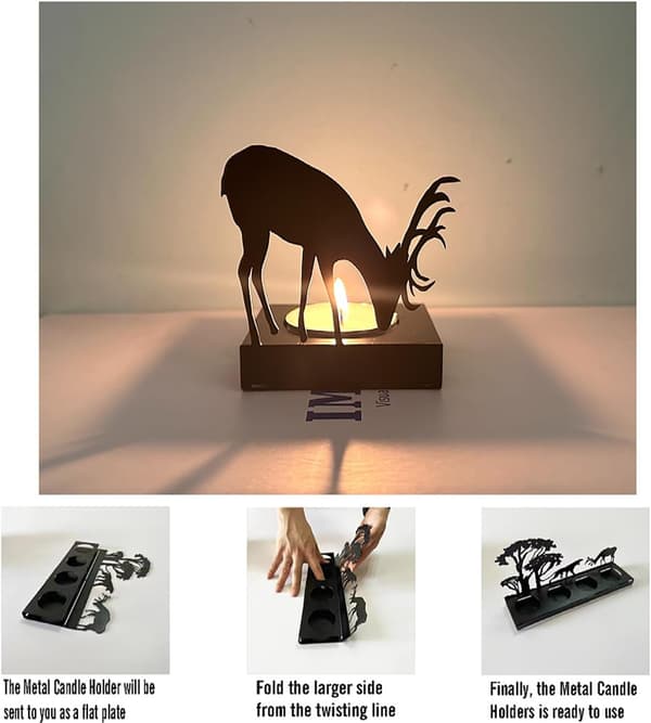Adventslysestake for telys, lysinnsats bordlys, moderne metalllysestake, for DIY
