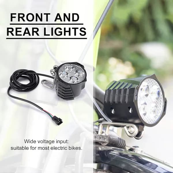E-Bike Front and Rear Light Set Input 36V 48V 60V Built-in Speaker E-Bike Headlight