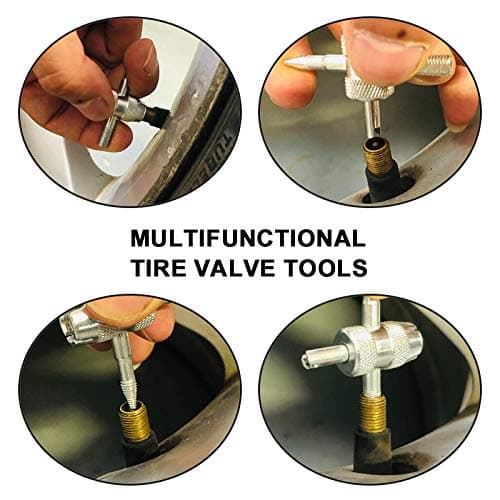 4-in-1 Valve Core Tool Multifunctional Valve Socket Wrench for Car Tire Valve Core Remover Installer Repairer (2 Pieces)