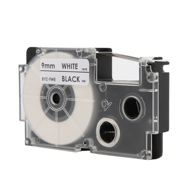 Label Printer Tape Scratch-Resistant Durable Waterproof Labeling Machine Ribbon for Fast Printing Black On White