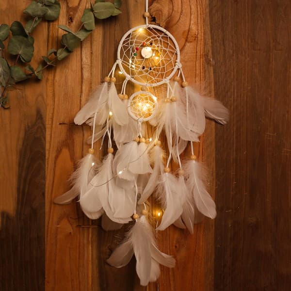 Drømmefanger Kit med Lys Håndlavet Drømmefanger Ornament Håndværk A