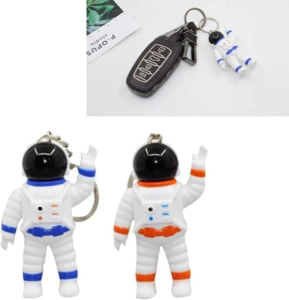 2 stk Astronaut LED Nøgleringe Lysende Nøglering Musik Lyd Bilnøgle