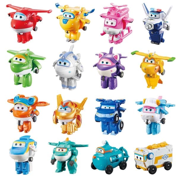 36 Super Wings 2\" Mini Transformerende Fly Robot Actionfigurer - Barnegaver og Leker