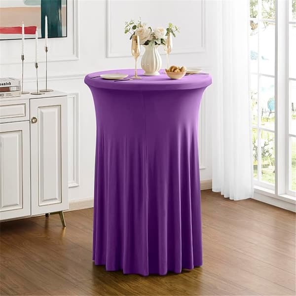Cocktail Table Covers with Ruffled Skirt, Stretchy, Fitted Cocktail Tablecloths