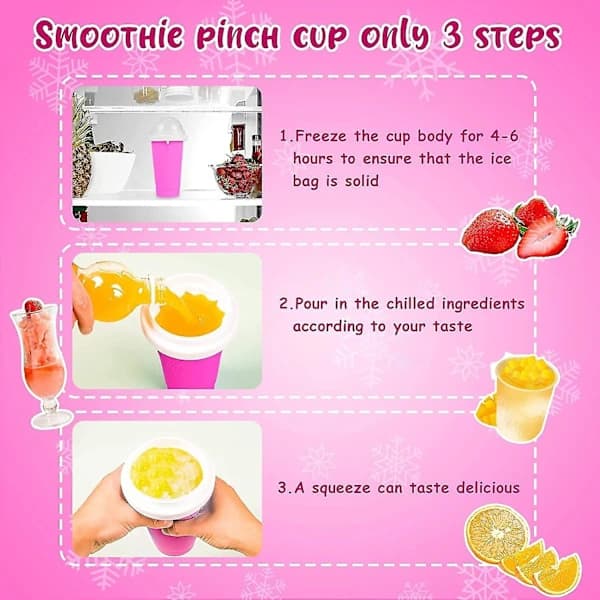 Slushie Cup Slush Machine Ice Cup Silicone Cup Squeeze Cup Summer Cooler Smoothie Cup Double Layers