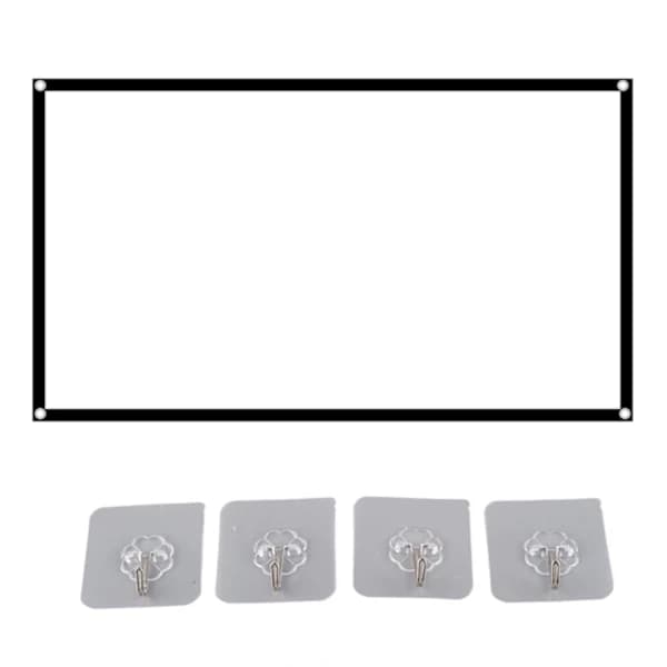 Portable HD Projector Screen Foldable Polyester Projection Screen for Home Office Indoor Outdoor 60 Inch White