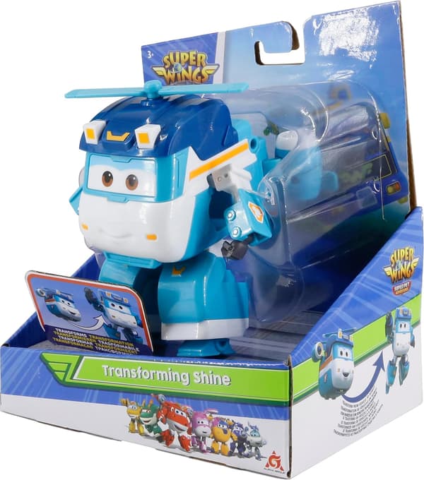 Super Wings Shine Flygplan Transformerbar Leksak Robotfigur, Tecknad Transformerbar Robot