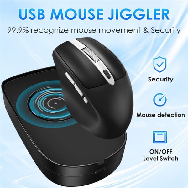 USB-musejiggler med tænd/sluk-knap til pc-vækning, holder computeren aktiv