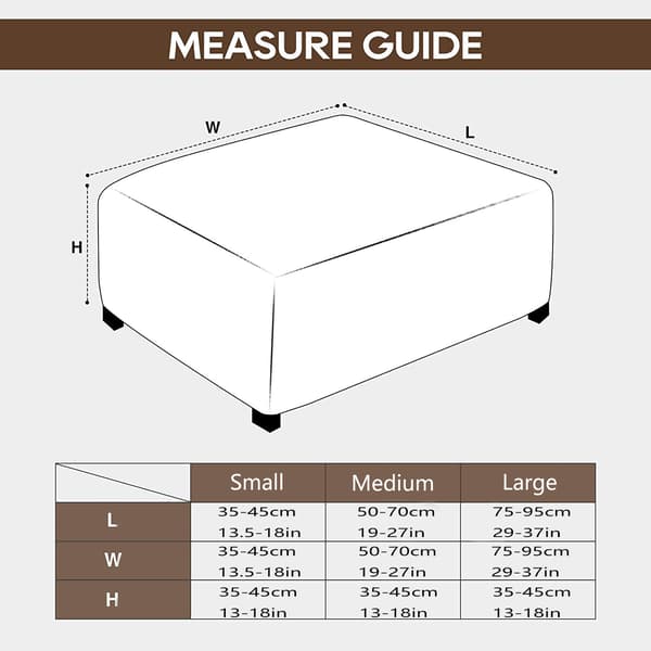Large Ottoman/Pouf Cover - Polyester Fabric Cover - 1-Piece Form-Fitting Stretch