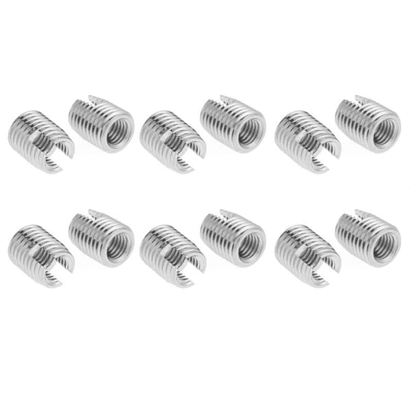 20pcs Self-Tapping Slotted Screw Thread Inserts Stainless Steel SUS303 M8 x 15mm