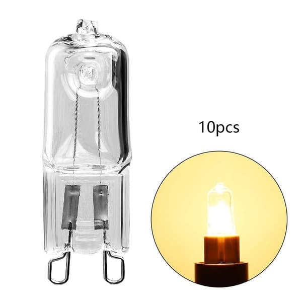 10-pack G9 halogen bulbs 18W warm white light for pendant lights and table lamps