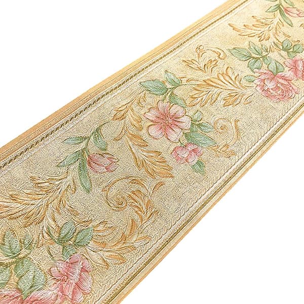 Självhäftande PVC Vintage 3D Vattentät Väggbård (Gul)