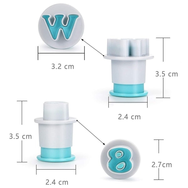 Alfabet og nummer form fondant form kake stempel preging
