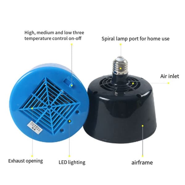 Pet Intelligent Constant Temperature Insulation Lamp Hot Air Heating Lamp Pet Insulation Lamp (Black)
