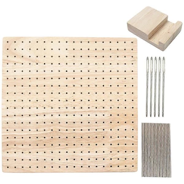 1 Set Blocking Board Knitting Crochet Wooden Board Square Shape Crochet Blocking Board