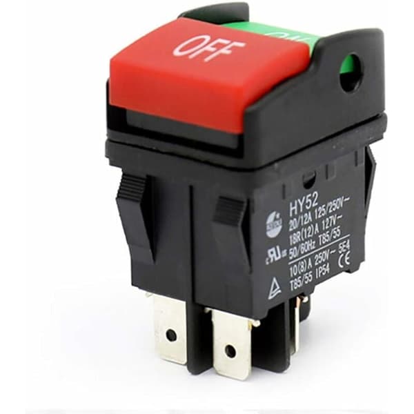Durable 4-Pin Washing Machine Safety Switch, Compatible with Light Industrial Equipment, Double Pole Push Button
