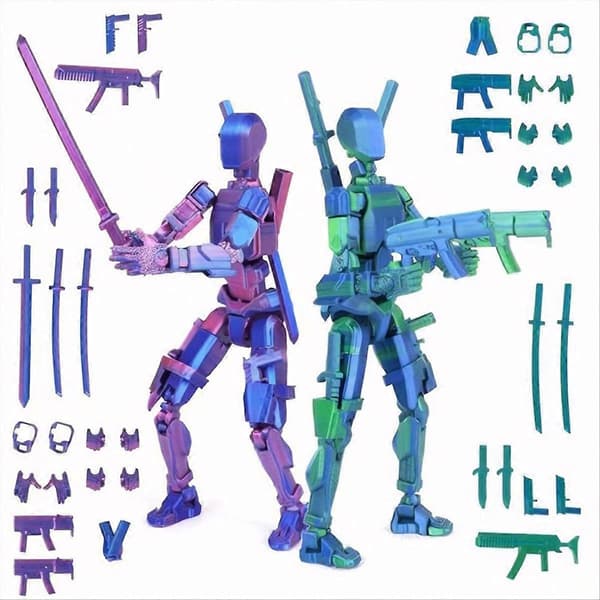T13 Actionfigur sæt, 3D-printet med flere led, til spilfans