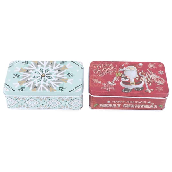2 pcs Gift Boxes Candy Boxes Christmas Candy Tin Box Christmas Gift Tin Box Christmas Candy Boxes