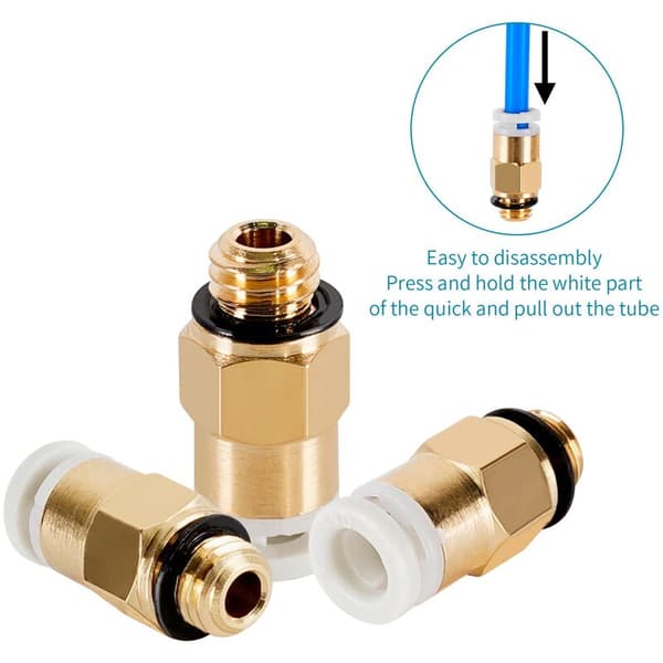 3D-printertilbehør, PC4-M6 PC4-M10 pneumatiske koblinger, PTFE Bowden-rør, til 3V2/3/3 Pro 3D-printer