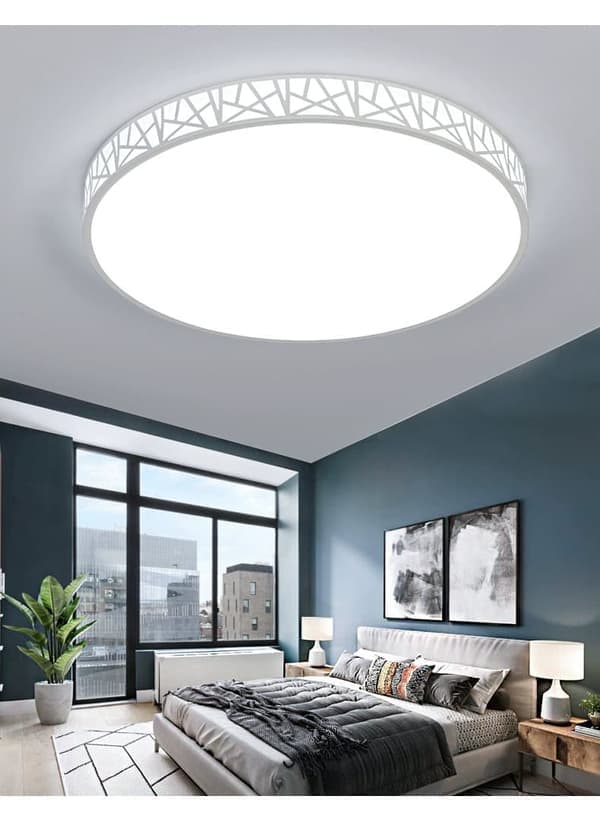 40 cm 24W LED Ceiling Lamp, Modern Ceiling Light in Glass & Metal for Bedroom Kitchen Hallway