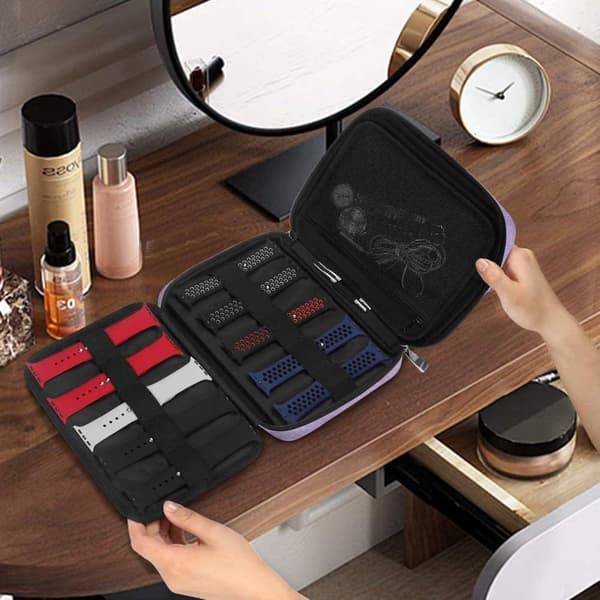 Allecto Premium - Watch Strap Storage Box - Organizer - Watch Box with 20 Compartments - Waterproof Nylon Storage Case