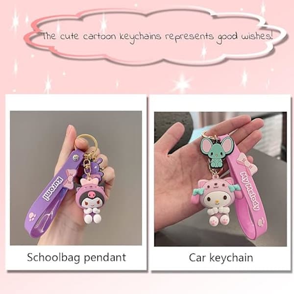 2 stk My Melody Nøkkel Håndveske Charms for Kvinner - spottsalg