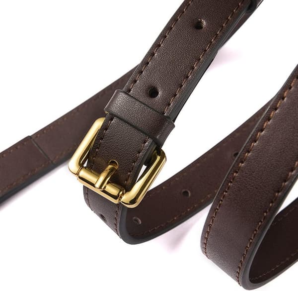 Enkel axelrem, sned axel, justerbar axelrem i äkta läder, lämplig för små väskor, handväskor, budväskor, crossbody-väskor