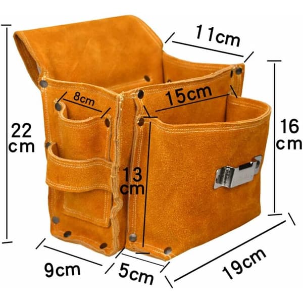 Multifunctional Tool Bag Belt Tool Pouch Thickened Tool Waist Bag Durable Cowhide Hardware Tool Storage
