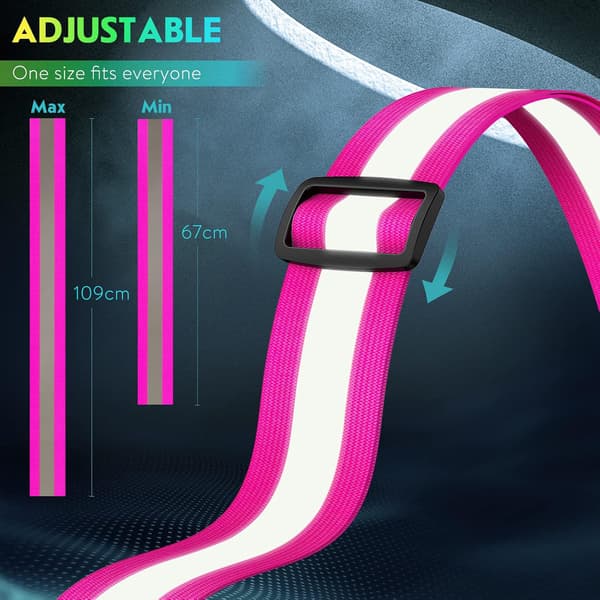 LED Reflective Vest, USB Rechargeable, Adjustable Waist/Shoulder -