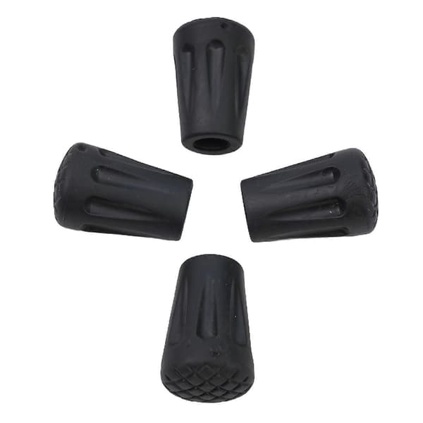 4-pack Rubber Tips for Trekking Poles - Replacement Ferrules and End Caps for Hiking and Walking