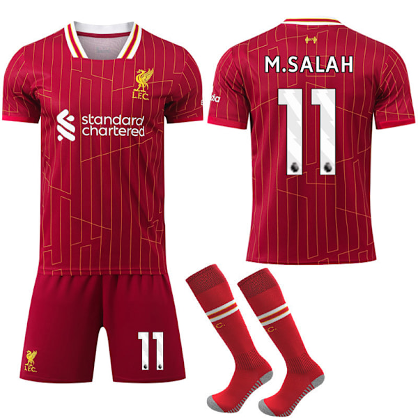 2024-2025 Liverpool Hjemmebanetrøje Børn Voksen Fodboldtrøje Med Strømper No.11 M.SALAH No.11 M.SALAH No.11 M.SALAH No.11 M.SALAH 22