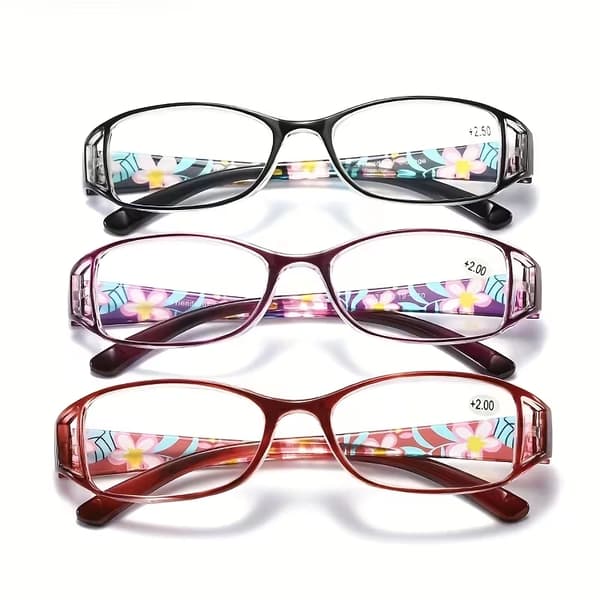 Folding Reading Glasses with Printed Temples, Anti-Blue Light High-Definition Reading Glasses, Portable with Storage Case.