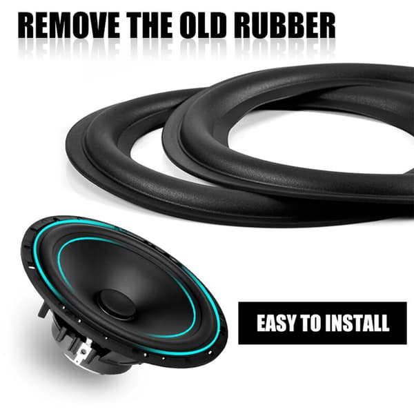 2 stk 6\"/156mm Perforerede gummihøjttaler-surroundhøjttaler reservedele sort