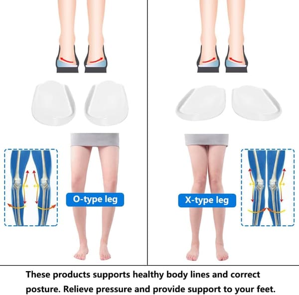 3 par mediale og laterale hælkile silikoneindlæg, supination &